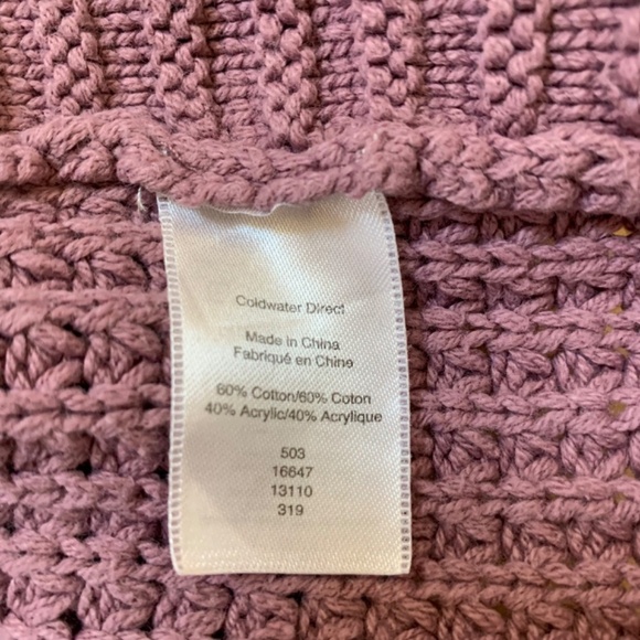 Creek Purple Knit Patchwork Cable Sweater, Size Large - Picture 4 of 6